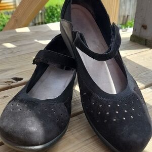 NAOT Size 42 Black Suede Matua Mary Jane Flats